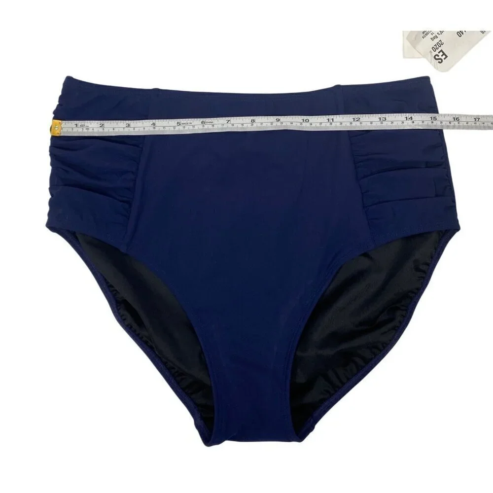L.L.Bean Women's Shaping Swimwear High-Waist Brief Navy blue women’s 14R modest